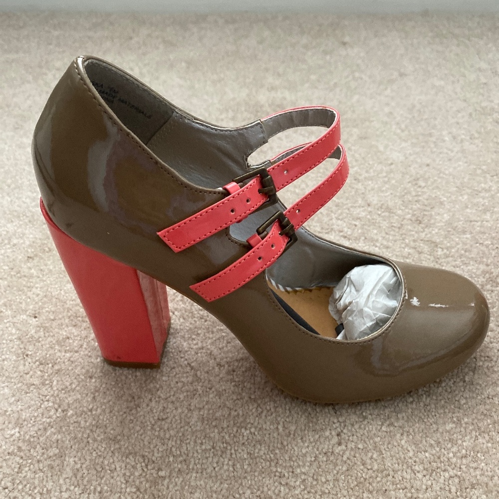 Two Tone Chunk Heels